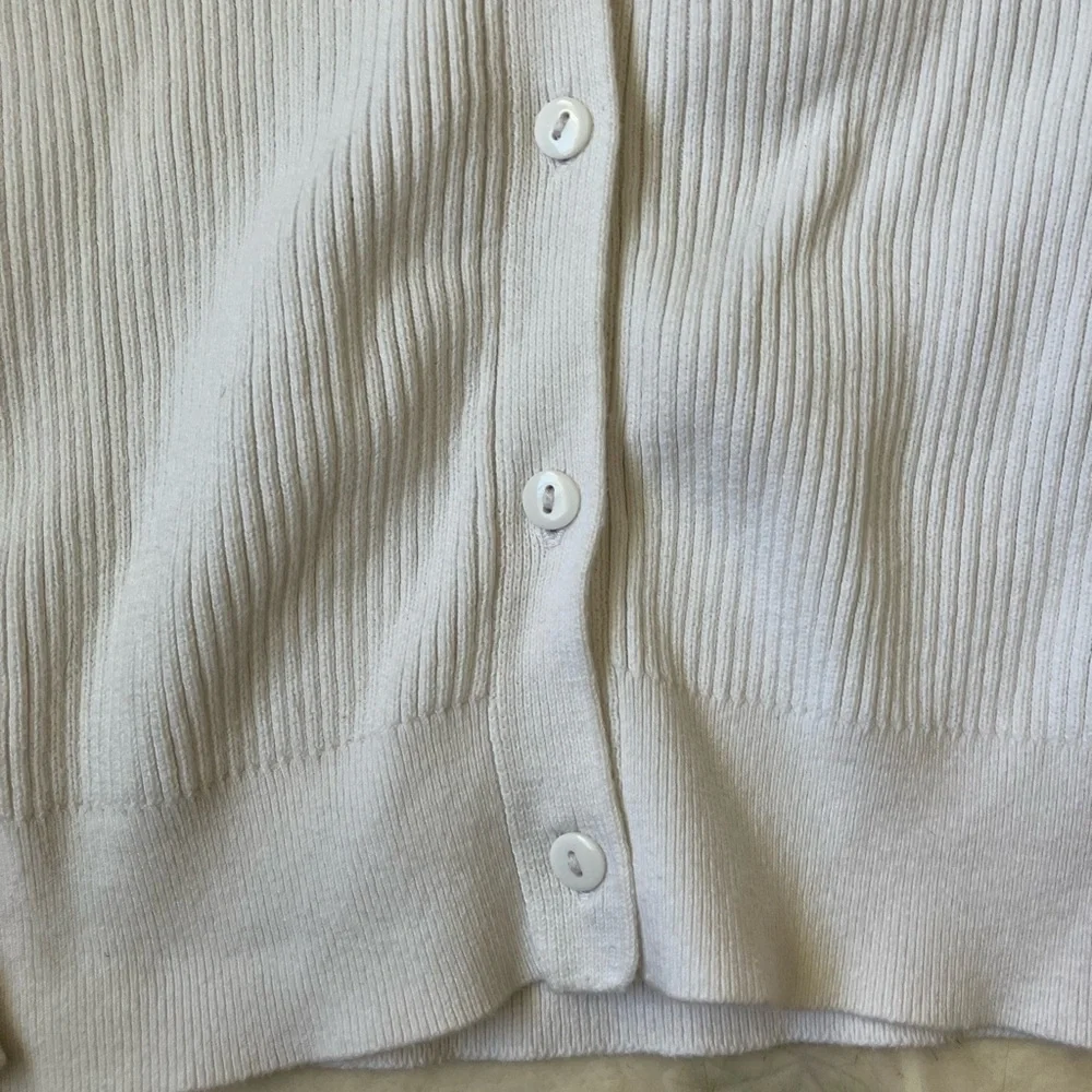 Gymboree White Ribbed Girl's Cardigan size 7/8‎